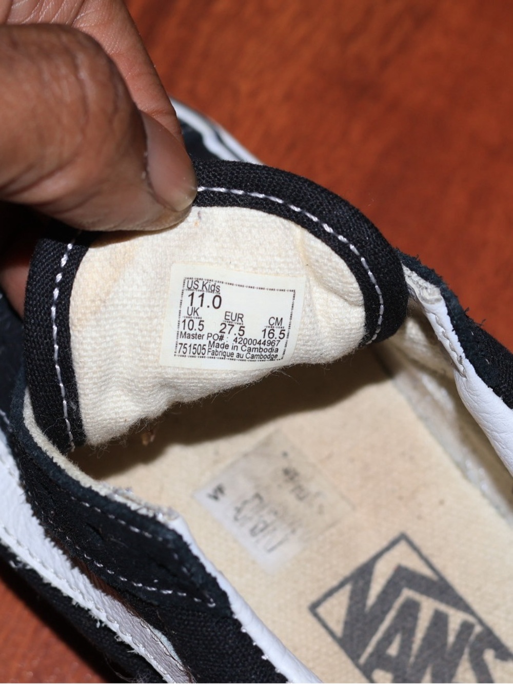 Vans Kids Black and White Slip-On Canvas Sneakers